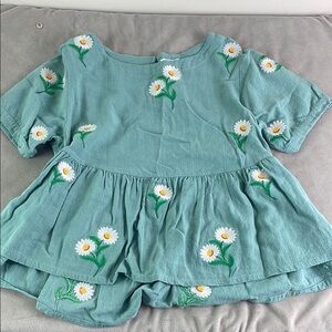 Lucca Babydoll Top Floral Embroidered